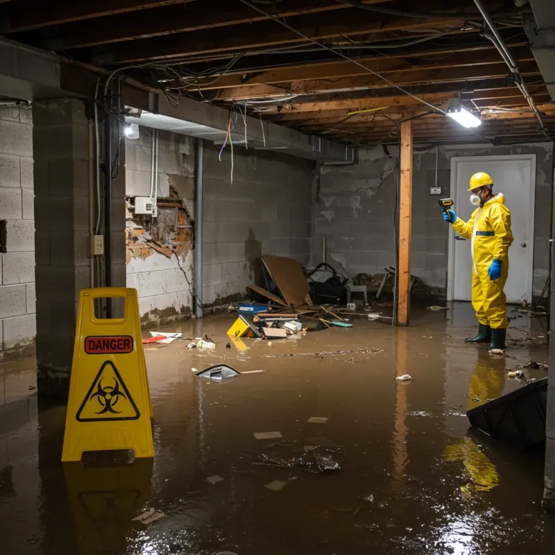 Flooded Basement Electrical Hazard in Hudson, FL Property