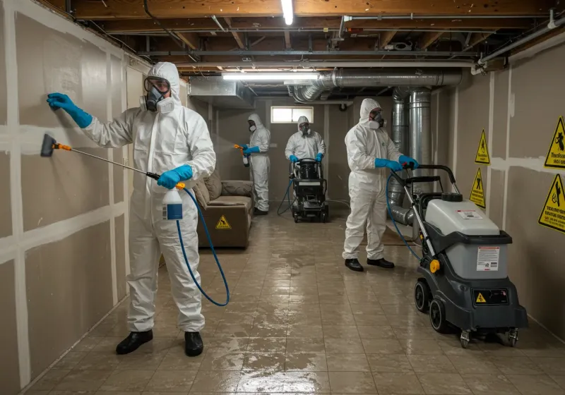 Basement Moisture Removal and Structural Drying process in Hudson, FL